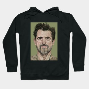 Claes Bang - colour cross-hatch portrait Hoodie